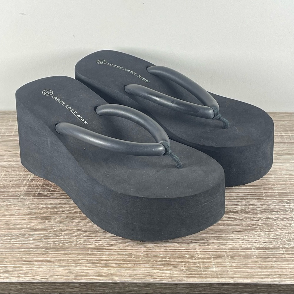 Y2K Lower East Side Platform Flip Flops Wedge Thong Sandals - Size 6.5